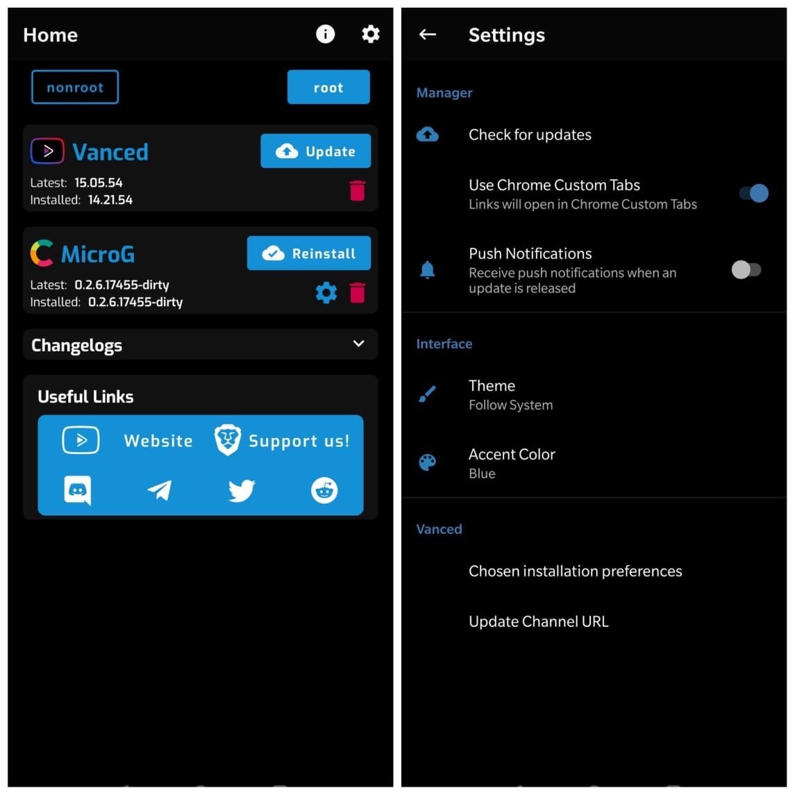 Vanced Manager Install YouTube Vanced without SAI