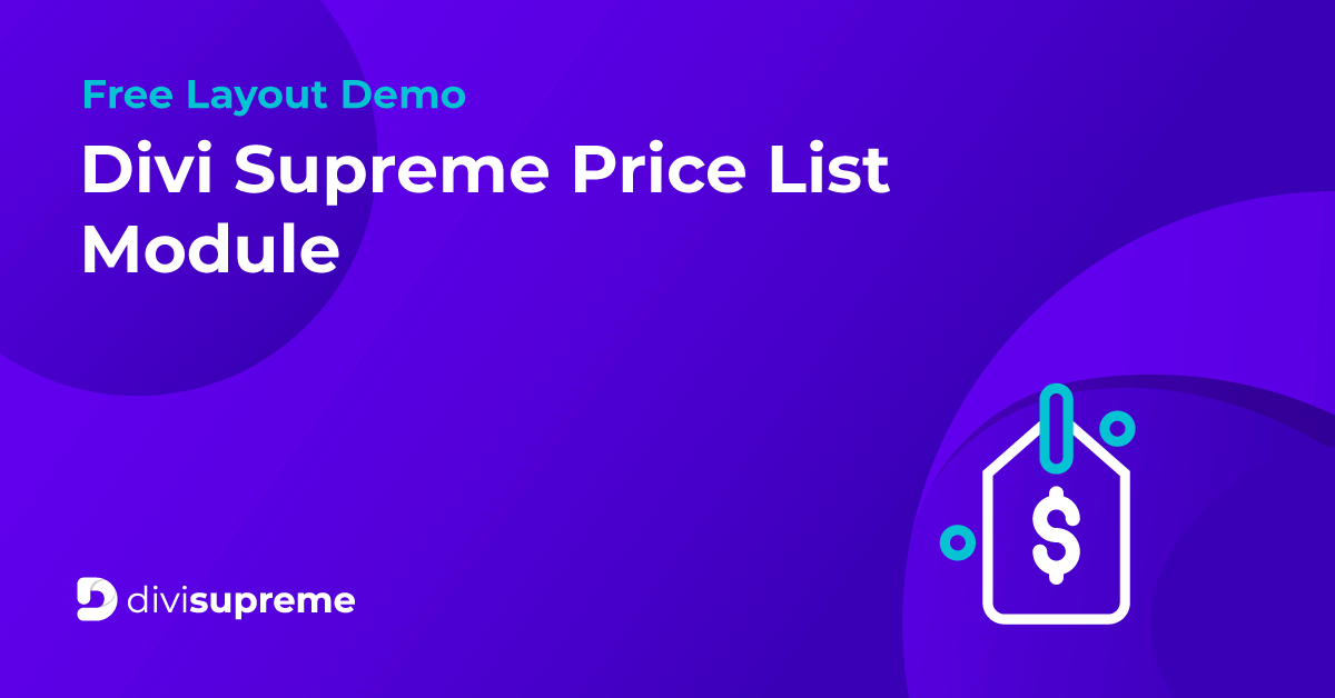 Free Layout Demo Divi Supreme Price List Module Divi Supreme