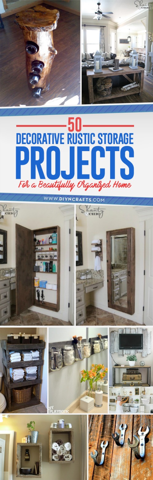 50 Decorative Rustic Storage Projects For a Beautifully Organized Home