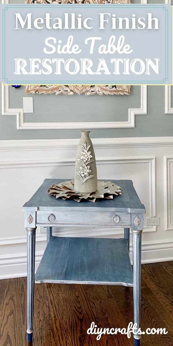 Metallic Finish Rustic Side Table Restoration Tutorial DIY & Crafts