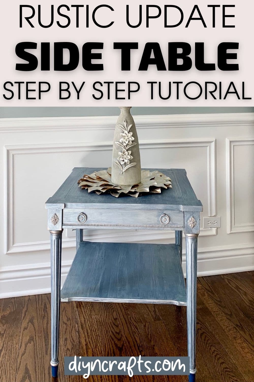 Metallic Finish Rustic Side Table Restoration Tutorial DIY & Crafts