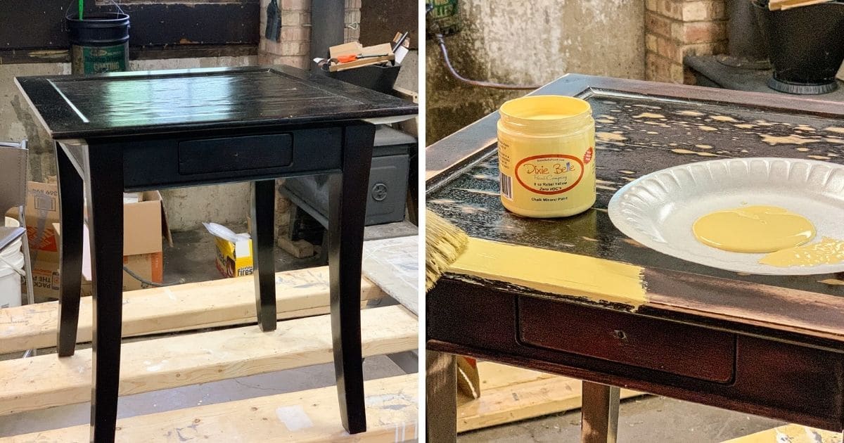 Farmhouse Style Chipped Finish Side Table Restoration Tutorial