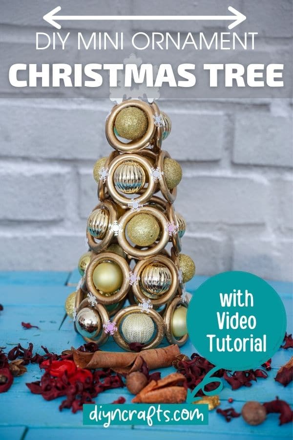 Gold Ornament Ring Miniature Christmas Tree DIY & Crafts