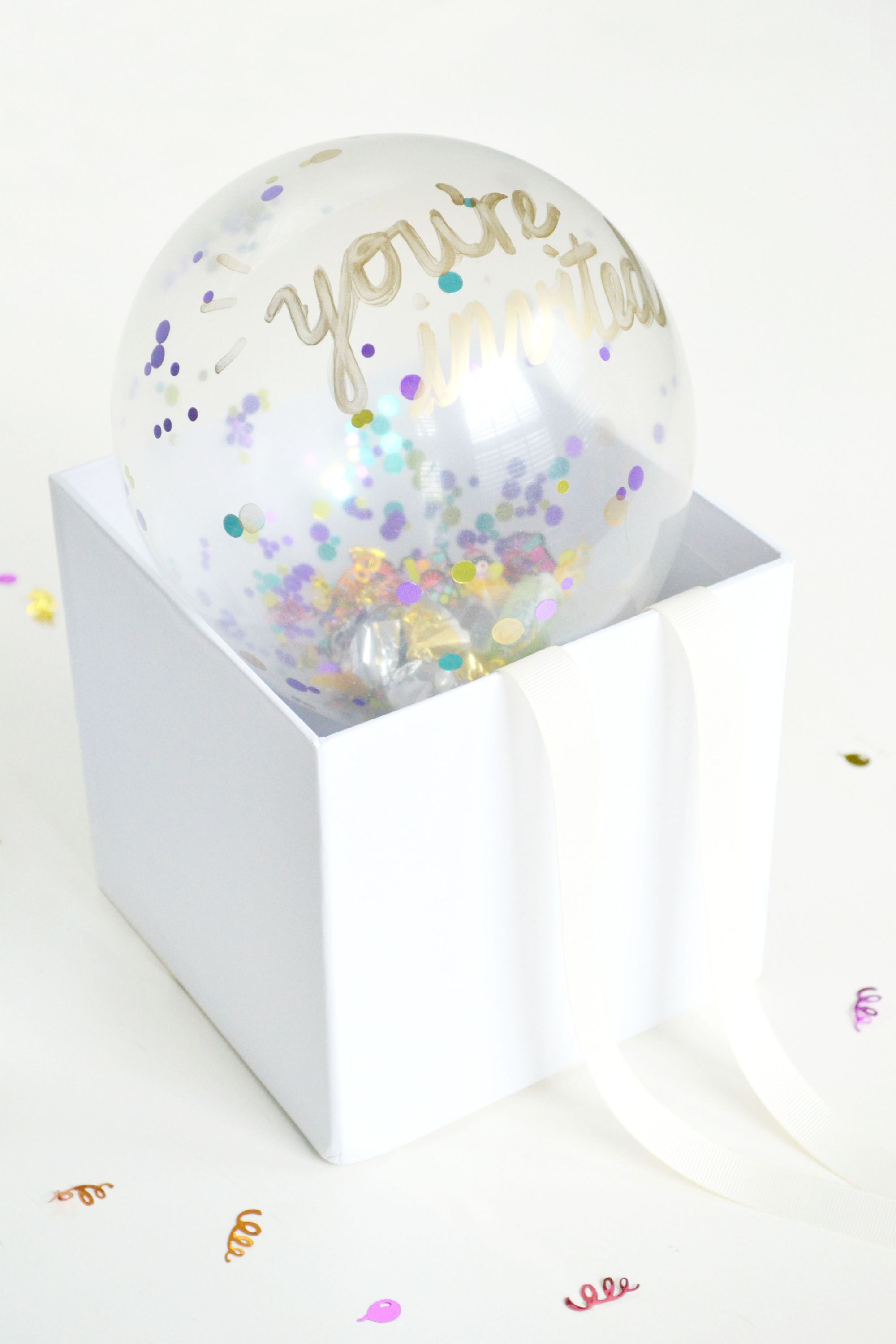 DIY Confetti Balloon Invites to Pop a Party
