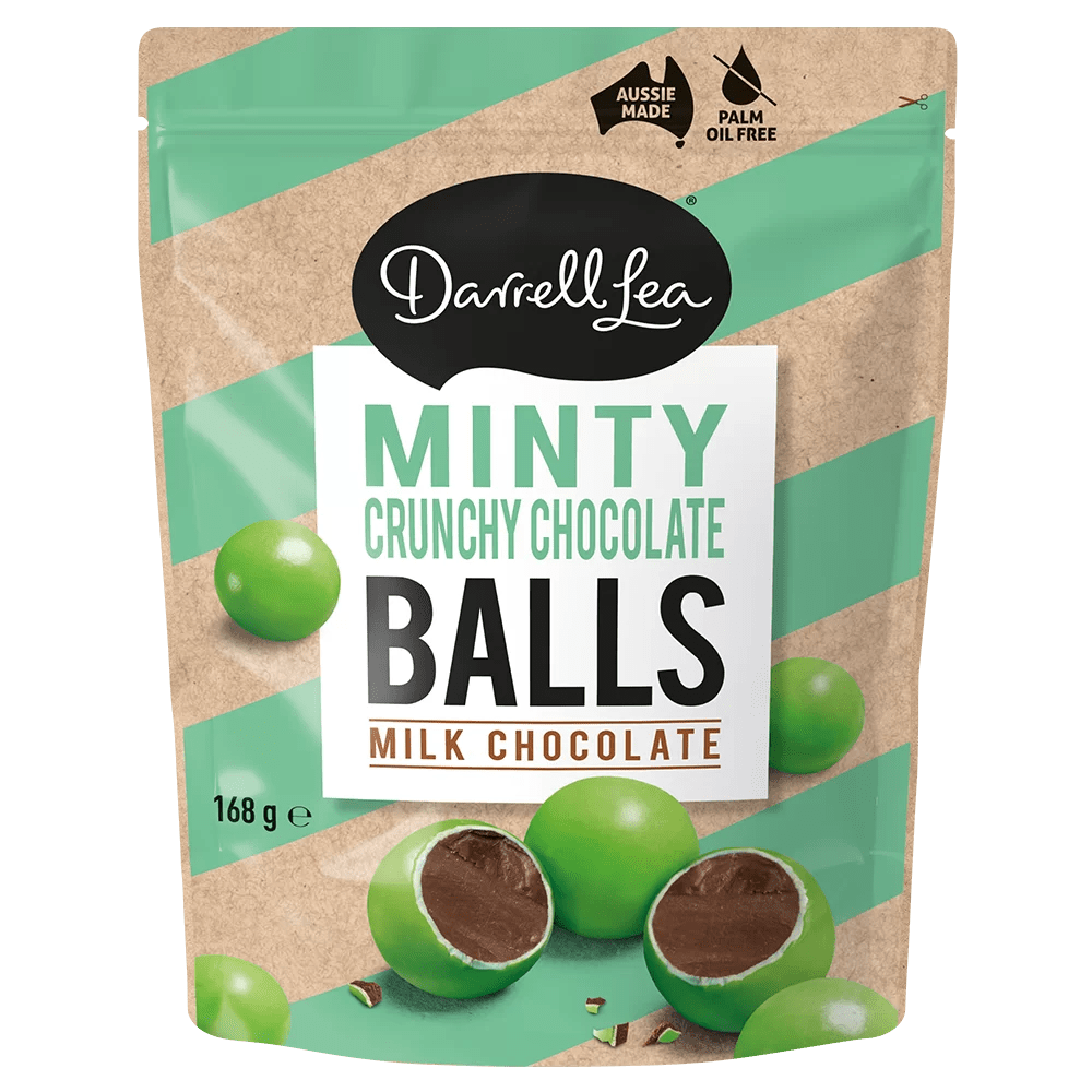 Minty Crunchy Milk Chocolate Balls 168g Darrell Lea