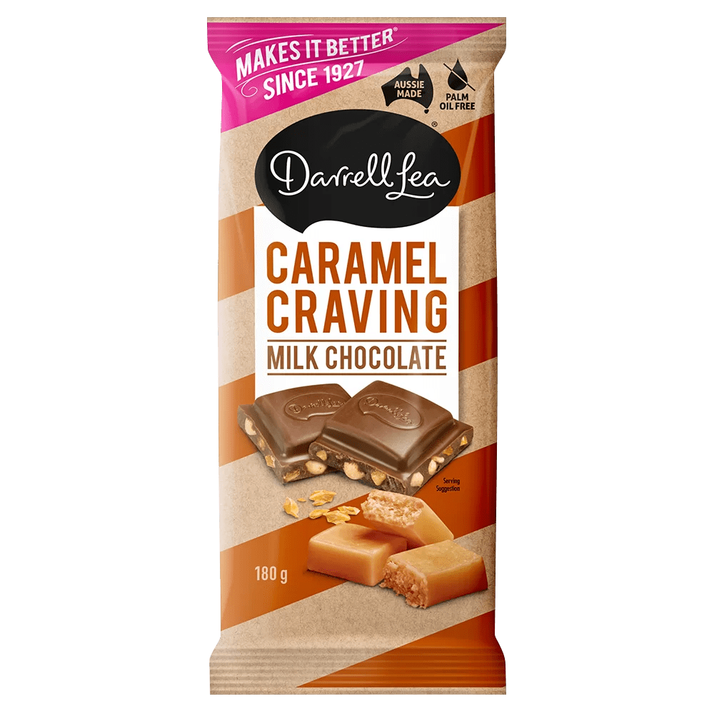 Milk Chocolate Caramel Craving Block 180g Darrell Lea