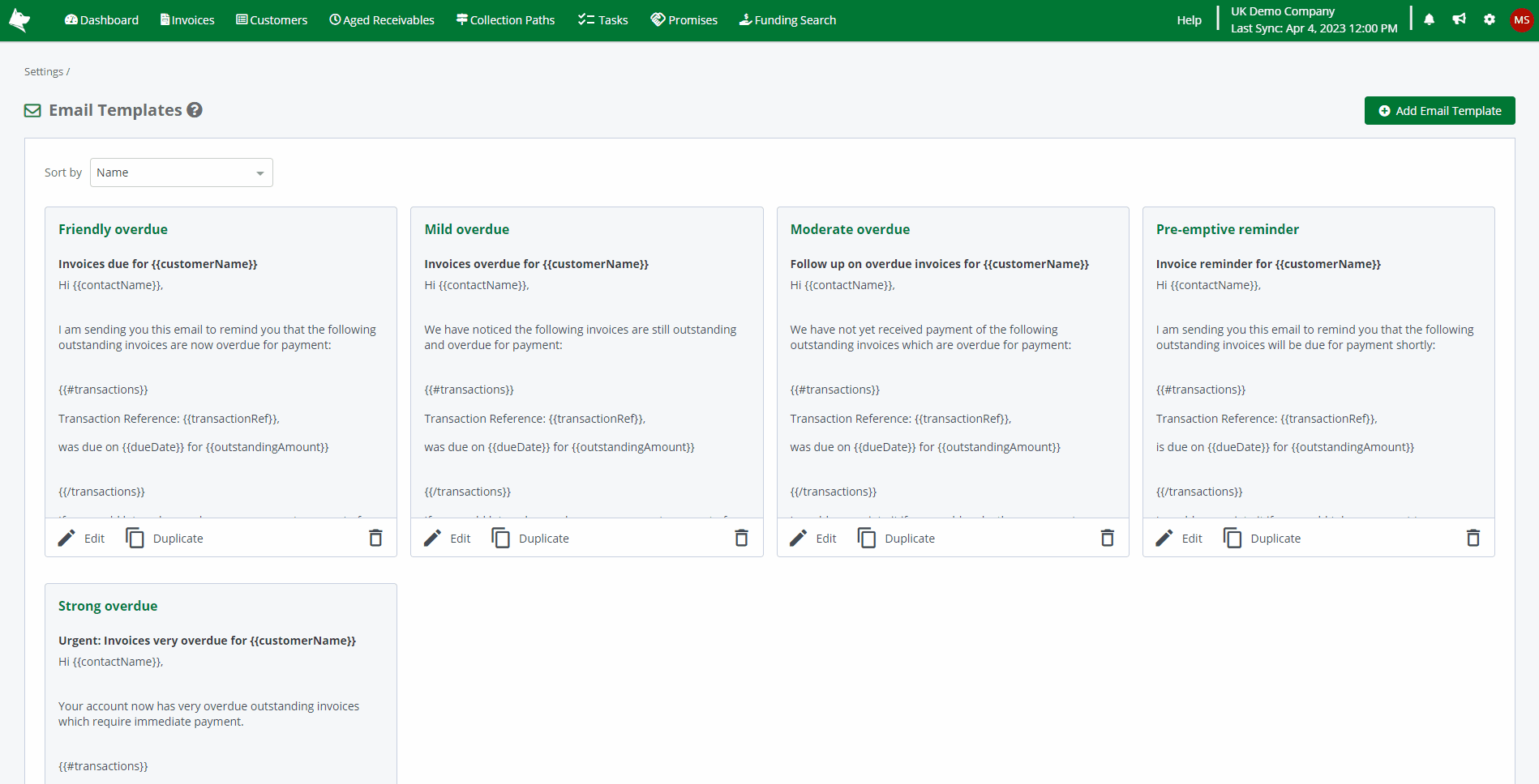 Insert a Transaction Table into Emails