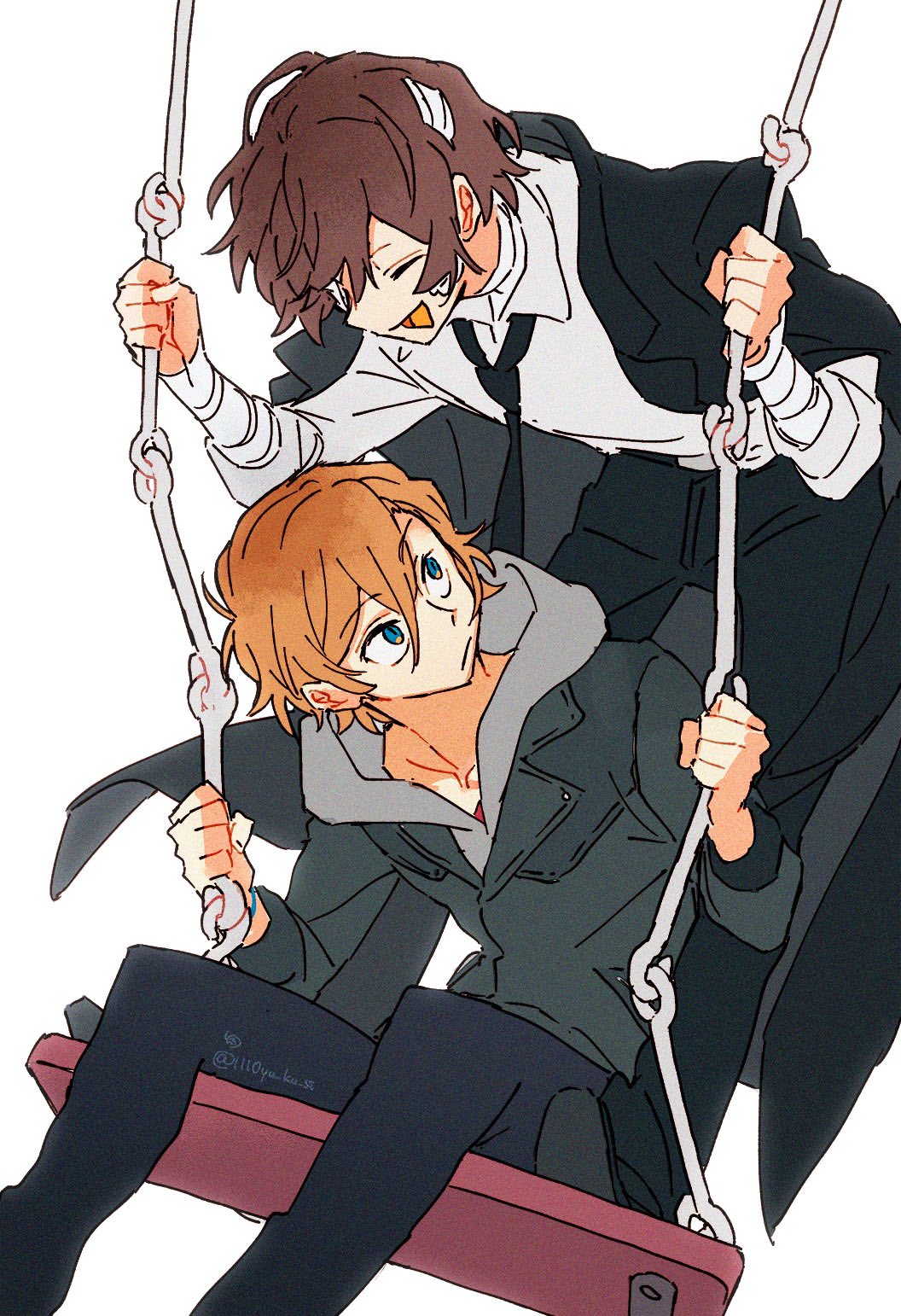 dazai osamu and nakahara chuuya (bungou stray dogs) drawn by rinu | Danbooru