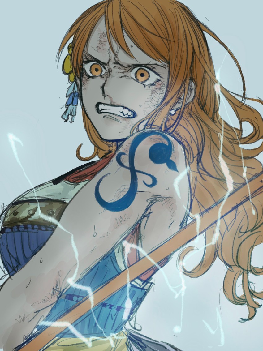 nami (one piece) drawn by 4myaku1 Danbooru