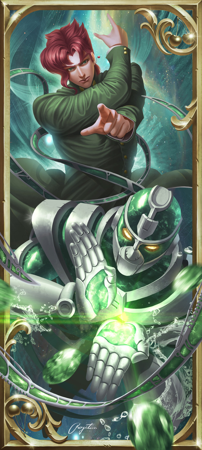 hierophant green (jojo no kimyou na bouken) drawn by regition Danbooru