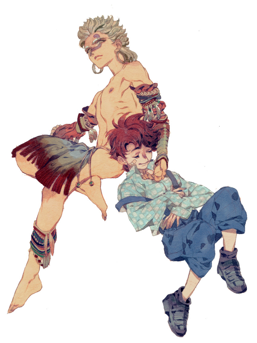 joseph joestar and wamuu (jojo no kimyou na bouken and 1 more) drawn by