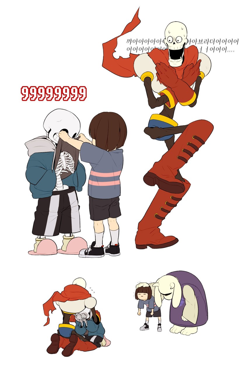 frisk, sans, papyrus, and toriel (undertale) drawn by redlhzz Danbooru