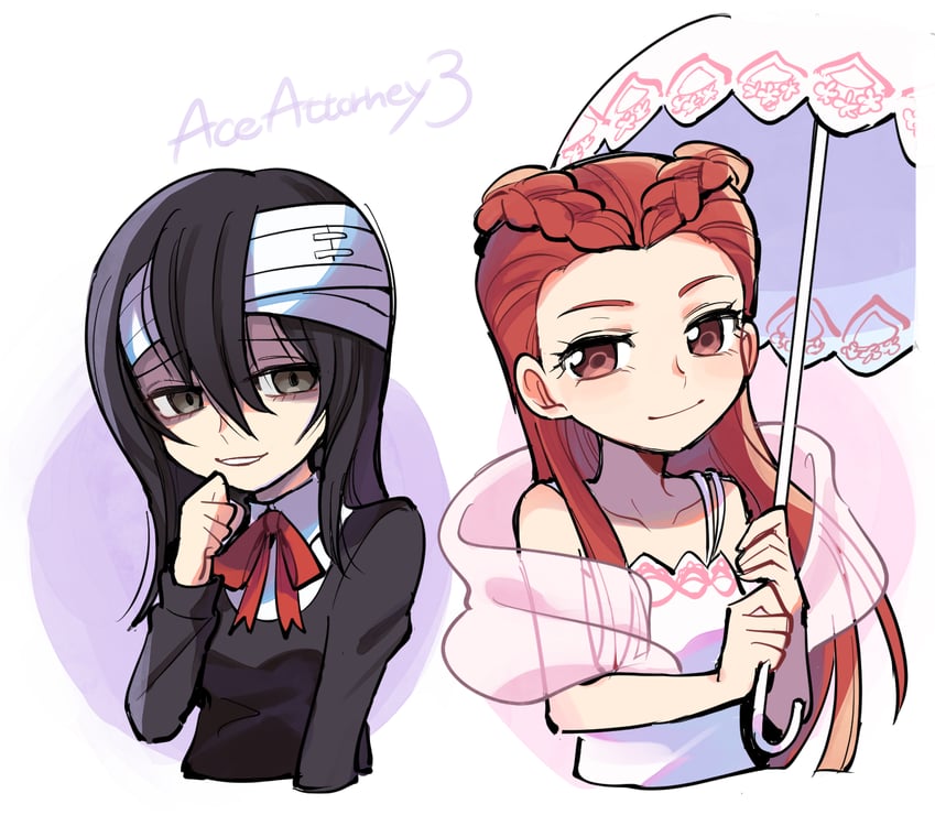dahlia hawthorne and viola cadaverini (ace attorney and 1 more) drawn