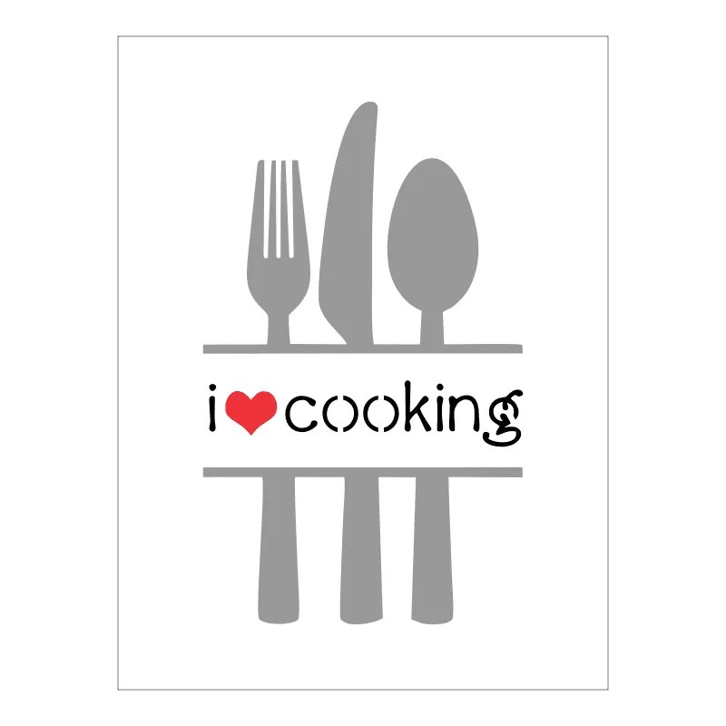 Stencil I love cooking 15x20 Ref A2565 Stencil direto da fábrica