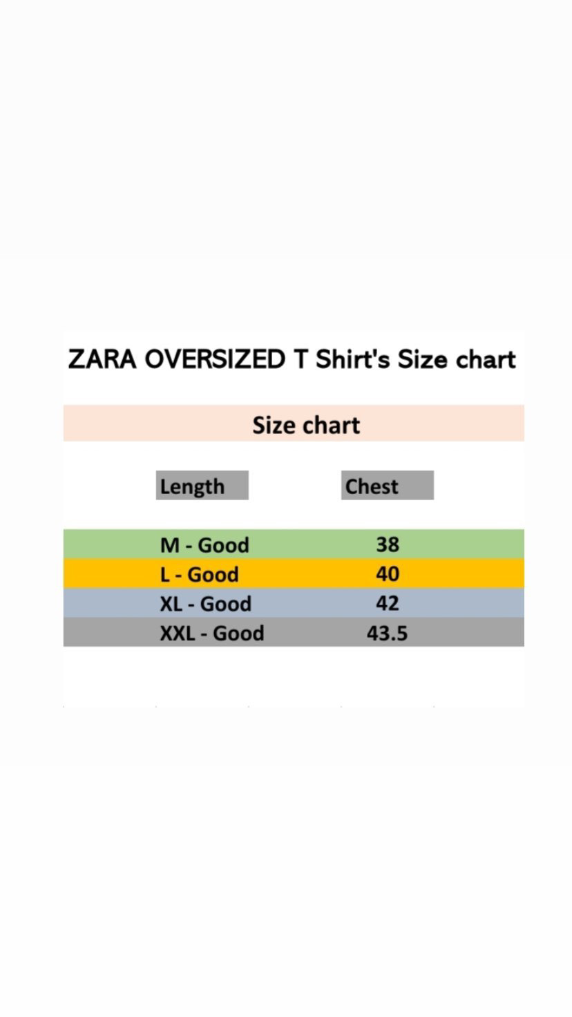 Size Chart Vanilla Clothing