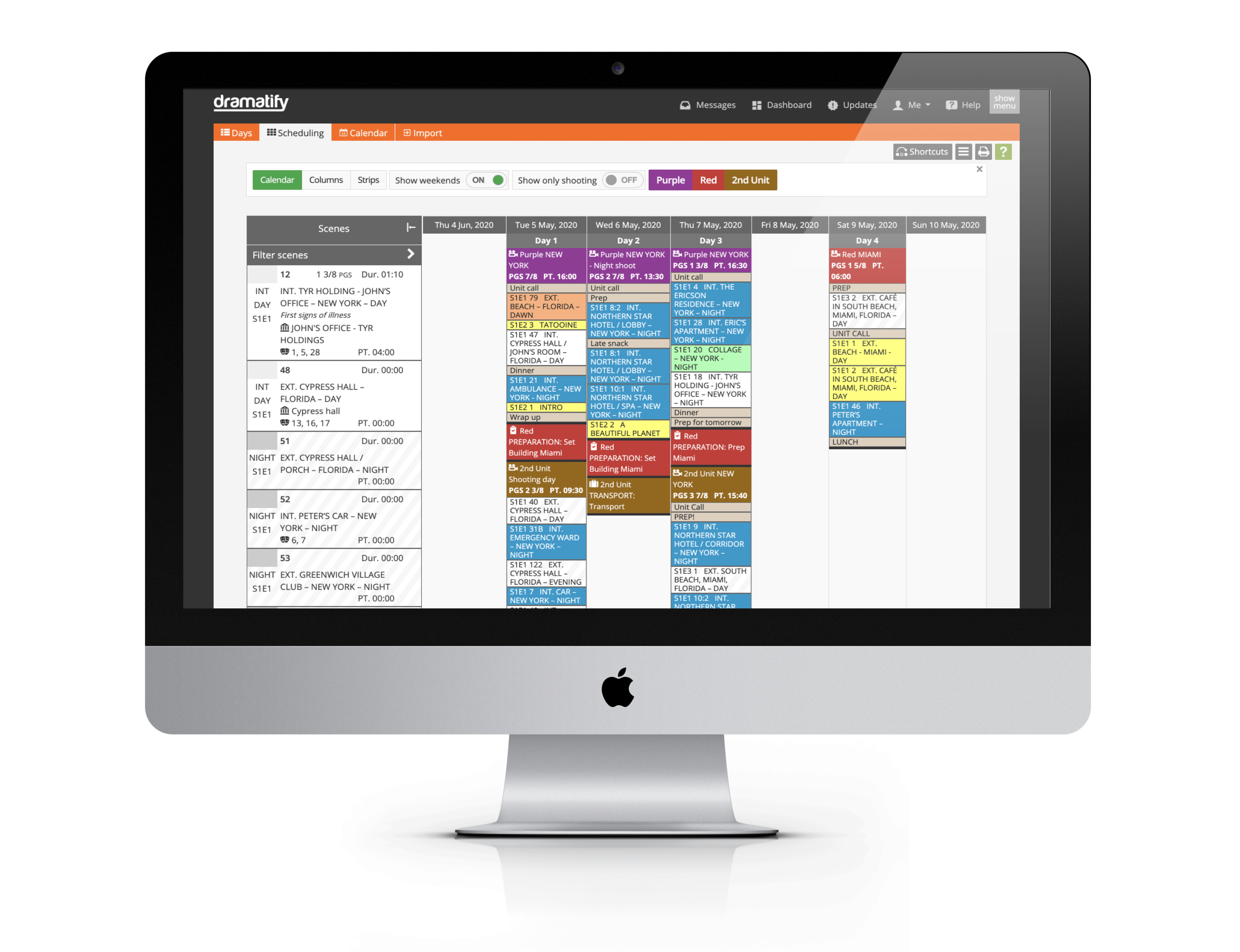 Scheduling Calendar Desktop • Dramatify