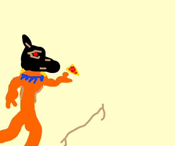 Beerus Eating pizza Drawception