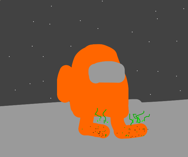 Blue from among us with stinky feet Drawception