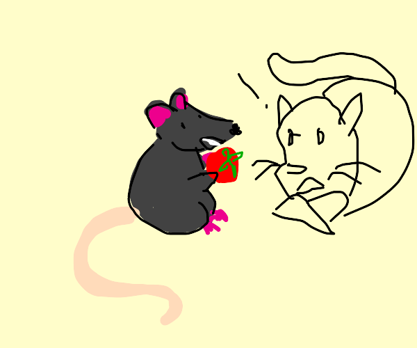 Rat eating a Tomato Drawception