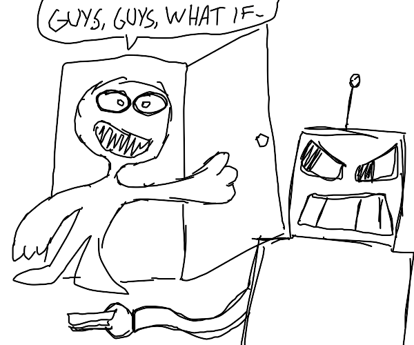 What if Robot eating Grilled Cheese Drawception