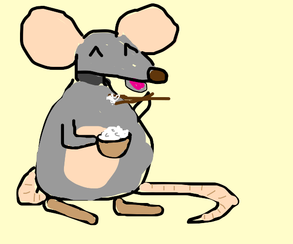 Rat eating Rice Drawception