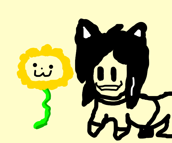Flowey and Temmie (Undertale) swap bodies Drawception