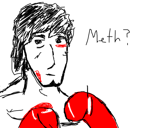 Rocky (Paw patrol) eating a chicken nugget Drawception