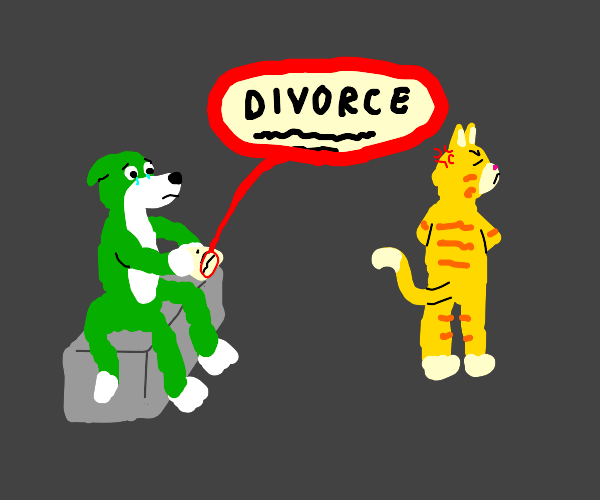 Wolf divorcing Bucket Drawception