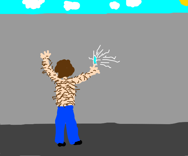 Simon Cowell as the Grey Wiggle Drawception