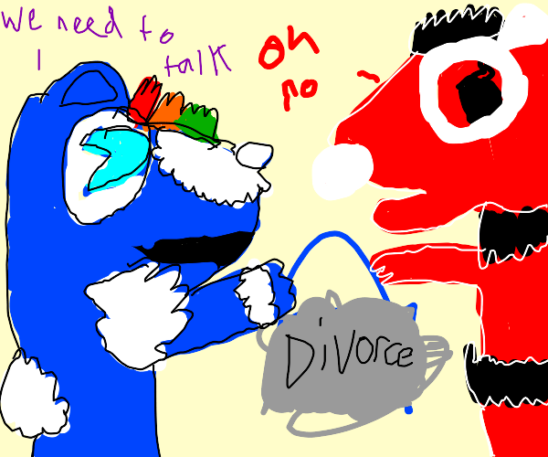 Wolf divorcing Bucket Drawception