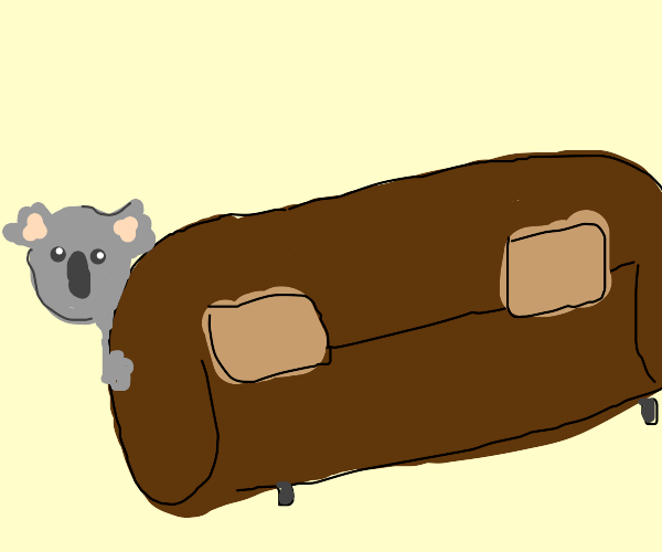Koala hiding with a Couch Drawception