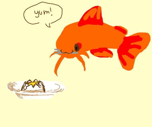 Catfish eating an Egg Drawception