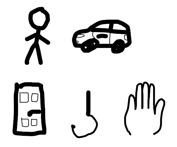 man car door hook hand Drawception