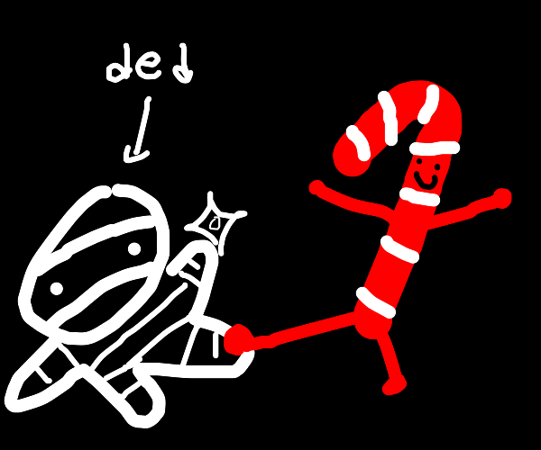 a candy cane death star Drawception