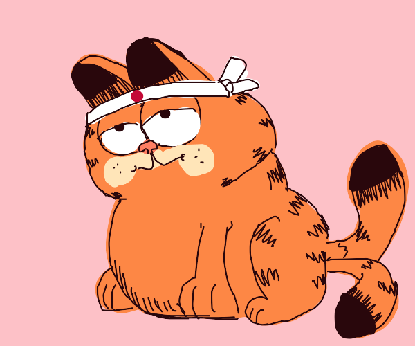 Traditional japanese painting of Garfield Drawception