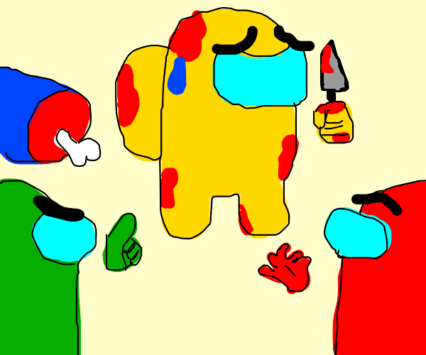 (Among us)Red do be kinda sus tho Drawception