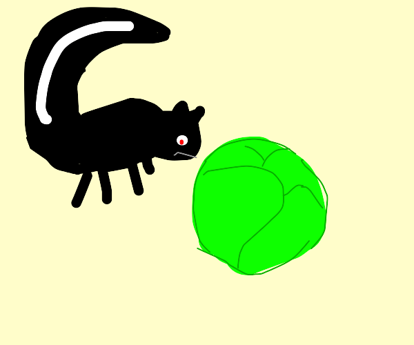 Skunk eating Lettuce Drawception
