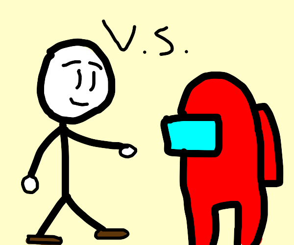 among us astronaut meets henry stickman Drawception