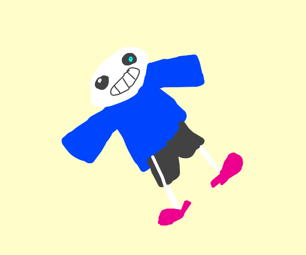 Sans wearing Thigh High Socks Drawception