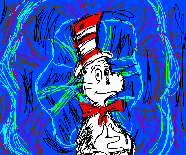 Hippie Cat in the Hat Drawception