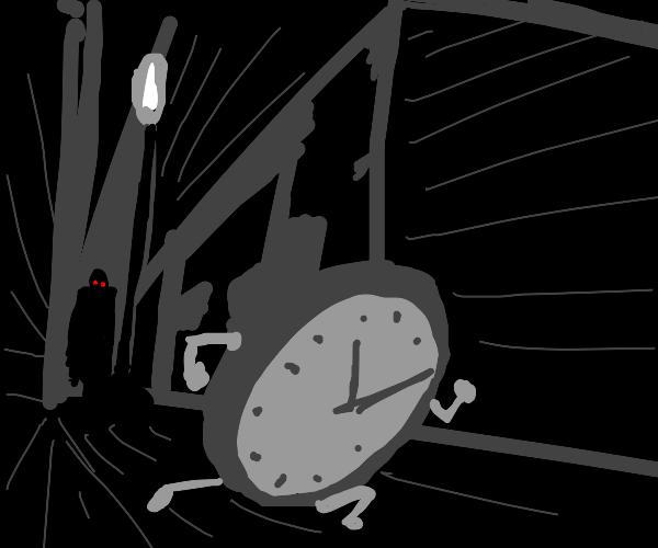 A Watch sinking into the Road Drawception