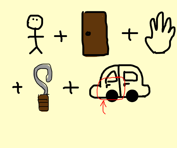 man door hand hook car door Drawception