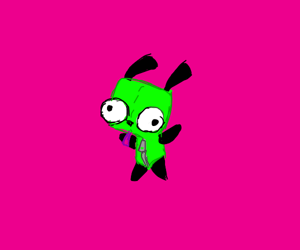 Green Stuffed Dog With Zipper Drawception