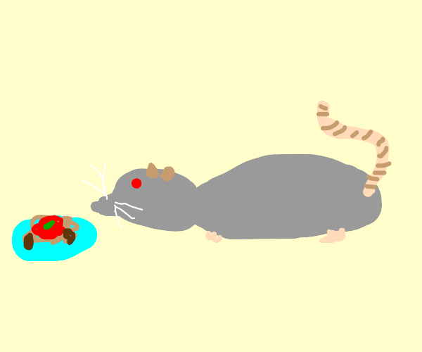 rats eating spaghetti Drawception