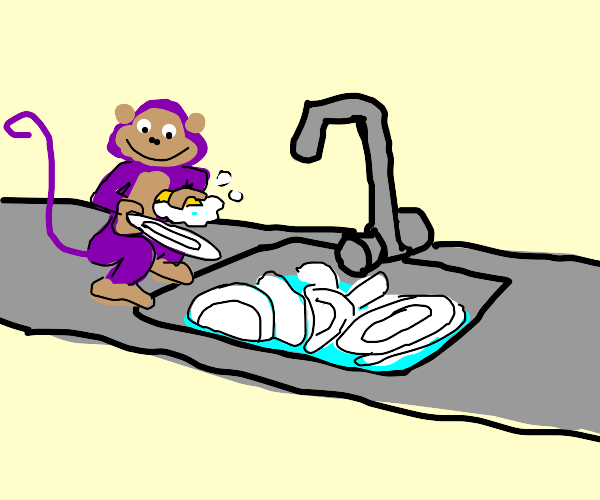 Purple Monkey Dishwasher Drawception