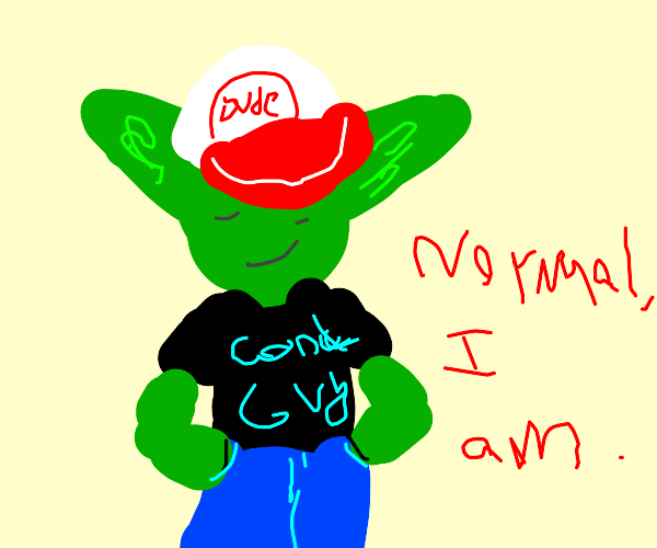 Yoda wearing Pants Drawception