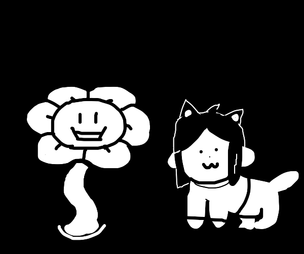 Flowey and Temmie (Undertale) swap bodies Drawception