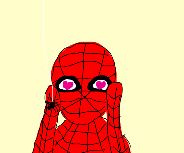Spiderman summons his spiders Drawception