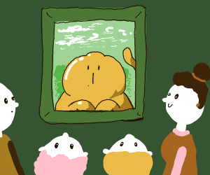 Family sees naked bubble butt monster outside - Drawception