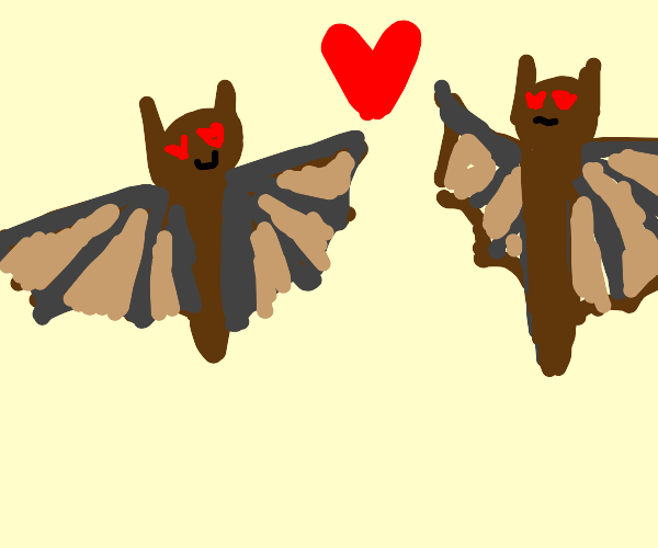 Bat kissing Flower Drawception